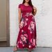 plus Size Slim Fit round Neck Printed Rose Casual Dress for Women Elegant Stylish English Fashion Spring/Autumn Summer_ecoleips.com
