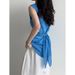 K High End Twisted And Tied Waist Short Sleeved Top, New Versatile And Slimming Shirt_ecoleips.com