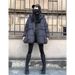 European Plus Size Women's Down Jacket 2025 Autumn Winter New Thickened Design Hooded Mid-Length Casual Coat_ecoleips.com