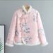 girl Vintage Floral Large Jacket For Women Winter New Ethnic Buttoned Thickened Cotton Coat National Style Outerwear_ecoleips.com