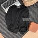 Black Knitted Cardigan Jacket For Women, Outerwear With A High-end Feel, Early Autumn Korean Style Chic And Unique_ecoleips.com