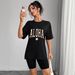 Women's Casual Round Neck Short Sleeve T-Shirt Multi-Color American Style Simple Fashionable Sports Top Solid Printed Loose Fit_ecoleips.com