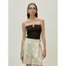 Longmei Ribbed Knit Tube For Women 2026 Spring/Summer New VKC Style Simple Metal Decorated Short Top_ecoleips.com