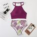 Women's High Waist Bikini Set Swimwear Quick Dry Sexy Stretchy Leaf Print Beach Pool Clothing_ecoleips.com