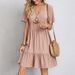2026 Summer European And American Style Women's Dress Loose Casual Short Sleeved Waist Flowing Dress_ecoleips.com