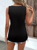 Casual Women's Sleeveless V Neck Tank Top Loose Fit Lightweight Breathable Blouse For Summer Beach Vacation Office Daily Wear_ecoleips.com