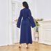 MT302 Muslim Abaya Women's Long Dress Dubai Robe New Beaded Gown With Waist Tie_ecoleips.com
