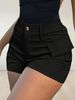 European And American Street Women's Pocket Tooling Shorts High-waisted Trousers Casual Shorts Five-point Tooling_ecoleips.com