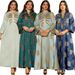 Women's Clothing Middle Eastern Muslim Robe Dubai Dress V Neck Jacquard Beading New Women's Clothing_ecoleips.com