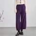 Women's Slimming Elastic Waist Casual Pants Purple Loose Fitting Versatile Comfortable Bottoms_ecoleips.com