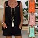 Women's Solid Color Sleeveless Shorts Set, Elegant Round Neck Two-Piece Outfit For Work & Casual_ecoleips.com
