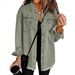 Women's Distressed Denim Shirt Jacket - Oversized Streetwear Style With Raw Hem Detail (15 Colors, S-2XL)_ecoleips.com