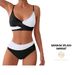 Women's Clothing Split Stitching Contrast Color Bikini Seaside Swimsuit_ecoleips.com