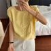 Diyun Cross-Border European And American Casual Vacation Summer Solid Color Short Sleeve Sweater Women's Fashion 2025_ecoleips.com
