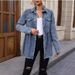 Women's Clothing Long Sleeved Raw Edge Denim Shirt Tops Women's Denim Jacket_ecoleips.com