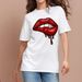 Women's Pure Cotton Round Neck Short Sleeve T-Shirt Sweet Fresh Print Youthful Loose Slimming Casual Comfortable Top_ecoleips.com