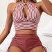 Women's Clothing Two Piece Swimsuit Provides Comfort And Style For Various Aquatic Activities Tight Fitting Striped Sexy Bikini_ecoleips.com