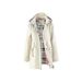 Women’s Trench Coat With Plaid Lining & Inner Pockets – Elegant Longline Jacket (Water-Resistant Polyester, Zip-Front Hooded Coat)_ecoleips.com