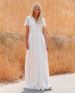 Autumn And Winter New Season Tulle Dress Deep V Long Dress_ecoleips.com
