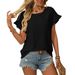 Women's Fashion European And American Cross-Border 2025 Spring Summer New Solid Color Round Neck Sweet Short_ecoleips.com