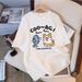 Women's Oversized Short Sleeve T-Shirt With Cute Cartoon Print - Loose Fit Casual Cotton Top For Summer_ecoleips.com