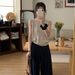 ZOEVA Ice Silk Apricot Color Cross Knit Sweater Women's Summer Camisole Women's Design Sense Open-back Foreign Style Slimming Sleeveless Top_ecoleips.com