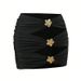 Women's Clothing Sexy Bikini Swimsuit With Alloy 3D Flower Shaped Jewelry Buckle Heart Gardenia Decoration Regular Fit For All Seasons_ecoleips.com