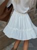 Tossy Ruffled V-Neck White Mini Dress Female Patchwork Long Sleeve Elegant Bandage Fashion Dress High Waist Lace-Up Women Dress_ecoleips.com