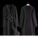Women's Oversized Trench Coat With Belt, Alpaca Wool Blend Long Coat For Work & Casual, Korean-Japanese Style Loose Fit Duster (Black)_ecoleips.com