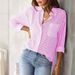 Women's Striped Shirt Long Sleeved Collared Elegant Foreign Trade New European And American Style Everyday Commuting Clothing_ecoleips.com