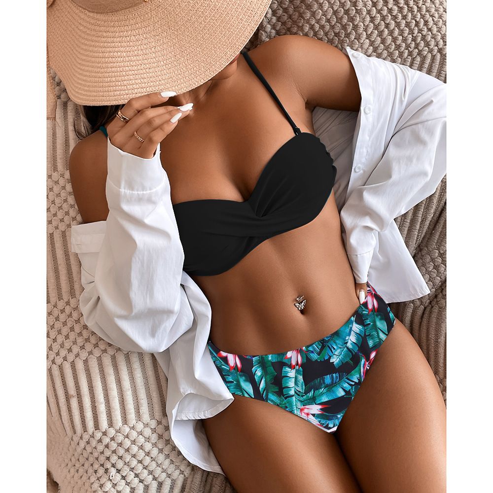 Underwire Bikini Set – High-Waist Sexy Swimwear With Animal Print & Floral Designs (Supportive & Stylish For Beach & Pool)_ecoleips.com
