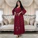 Verve XQY 500238 Muslim Women's Clothing Comfortable Basic Style Rhinestone Embellished Robe Dress_ecoleips.com