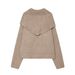 Winter New Product Sweet Versatile Crew Neck Long Sleeve Scarf Knitted Sweater_ecoleips.com
