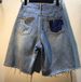 2026 Summer Clothes New Heavy Industry Diamond Beads High Waist Thin Hole Straight Five-point Pants Medium Pants_ecoleips.com