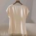 Women's Bow Tie Short Sleeve T-Shirt - Solid Color Loose Fit Blouse For Casual Style_ecoleips.com