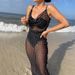 European And American Style Sexy Strap 2024 Spring New Mesh See-through Back Tie Long Dress Wholesale_ecoleips.com