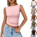 European And American 2025 Spring And Summer New Sleeveless Vest Hot Girl Slim Fit Y2K Fashion Sexy Tops For Women_ecoleips.com
