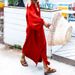 Women's Clothing Ladies Solid Color Loose Holiday Style Cardigan Long Dress_ecoleips.com