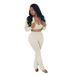 TW492 Cross-Border European And American Women's Fashion Hot-Selling Three-Piece Set Solid Color Sexy Waist-Exposing_ecoleips.com