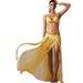 Stretch Mesh Midi Skirt Beach Sexy Slit Vacation Skirt Women's Clothing Swimwear Bikini Cover Up_ecoleips.com