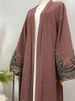 Hot Selling Open Abaya Women Clothes Lace With Pearls Design Muslim Fashion Kimono Long Kaftan Islamic Dubai Dresses For Women_ecoleips.com