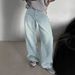 American Retro Washed Distressed Wide-leg Jeans For Women, New Summer Style, High-waisted, Straight Cut, Slimming,_ecoleips.com