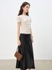 ZIQIAO 2026 Summer Women's Contour Stitch T-Shirt - Structured Round Neck Slim Fit Tee With Cool-Touch Yarn For Urban Explorer_ecoleips.com
