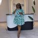 Women's Clothing Elegant Commuter Casual Loose Dress Style Printed Patchwork Ruffle Mid-Length Sleeve For Formal & Casual_ecoleips.com