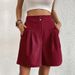 2025s 2025 Summer New Elegant Commuter Pants Women's Casual High Waist Wide Leg Shorts_ecoleips.com
