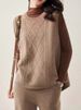 K New Women's Fashion Loose Round Neck Sleeveless Cardigan Short Knitted Sweater Vest;_ecoleips.com
