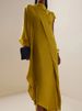 2026 Spring Casual Loose Office Dress Irregular Fashion High Street Long Dresses For Women Ladies O-neck Solid Color Beach Dress_ecoleips.com