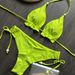 Women's Clothing Solid Color High-Waist Bikini Set – Stretchy & Supportive Swimwear For Women_ecoleips.com