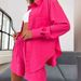 Women's Clothing Solid Color Single Breasted Long Sleeved Shirt Loose Fashion Casual Shorts Suit_ecoleips.com