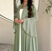 New Arrival Muslim Women Ruffle Sleeve Two Piece Set Fashion Casual Loose Clothing Abaya_ecoleips.com
